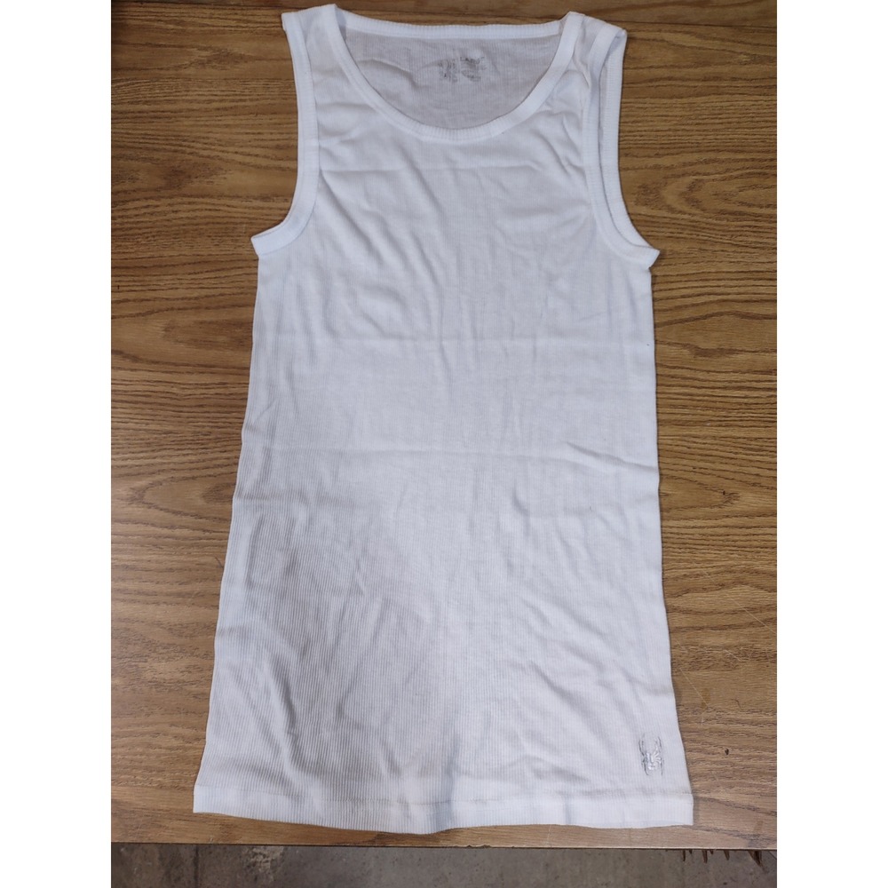Spyder Mens Ribbed Tank Top White Cotton Blend Athletic Undershirt Large